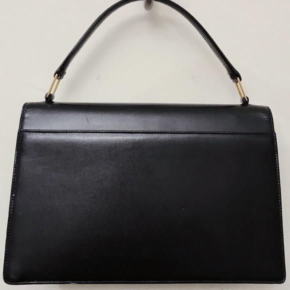 Mark Cross Black Leather Minimal Chic Top Handle Classic Leather Bag - Picture 6 of 8